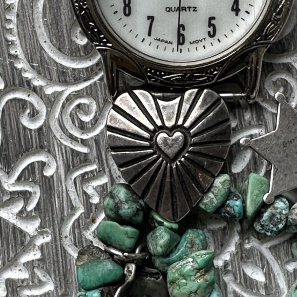 VTG‎ Phillip Guerro PTG Watch Bracelet 5.5 Inch Turquoise Sterling 53.9g Video main image 14
